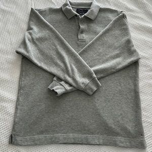 hathaway sport vintage ribbed polo long sleeve top